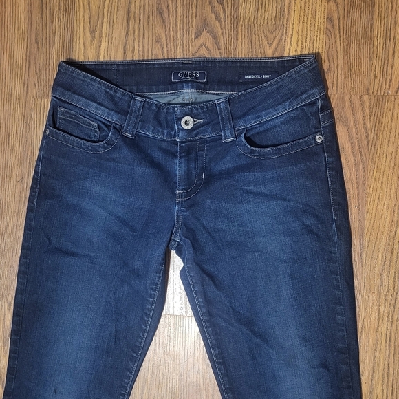 Guess Women’s Daredevil Bootcut Jeans Size 30 Dark Blue Stretch Denim A56 - Picture 4 of 12